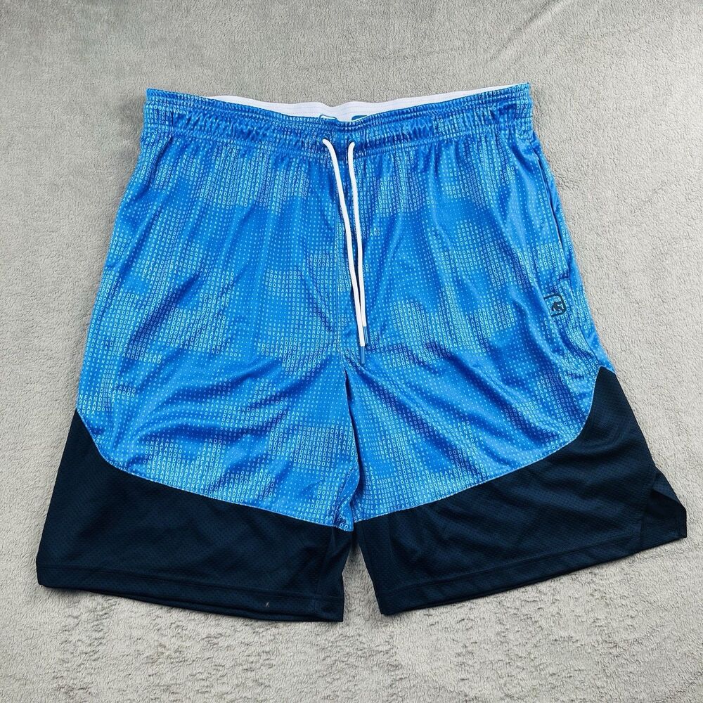 AND 1 Men’s Basketball Shorts Navy Blue & Light Blue 10” Inseam XL